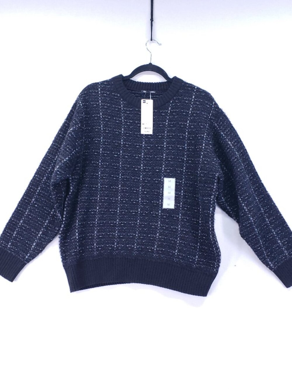 GU Pullover Low Gauge Sweater Size M Japanese Grandpa Knit Crew Neck